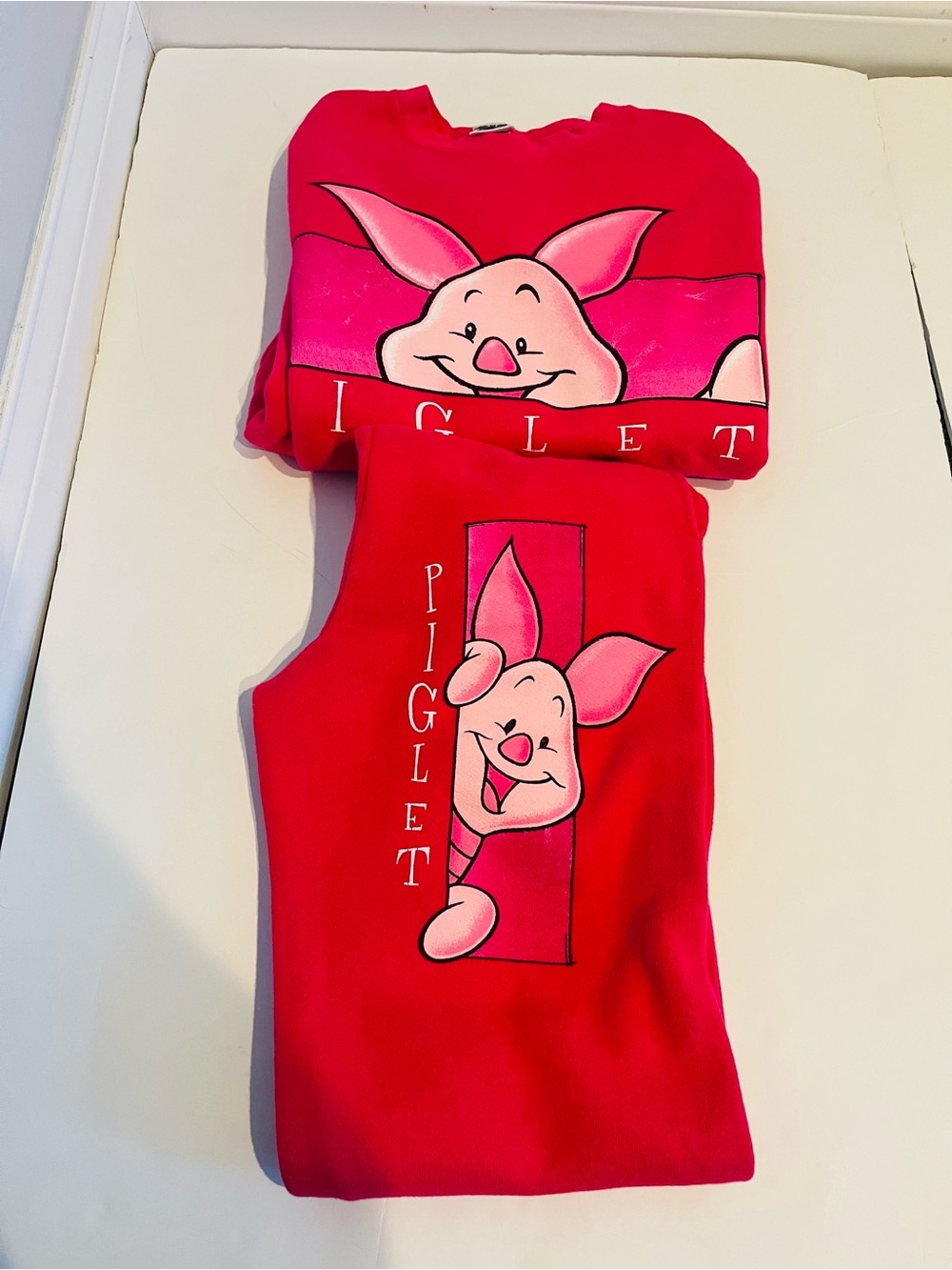 Disney Catalog Vintage Pink Piglet Sweatshirt & Sweatpants Set Size Small Medium